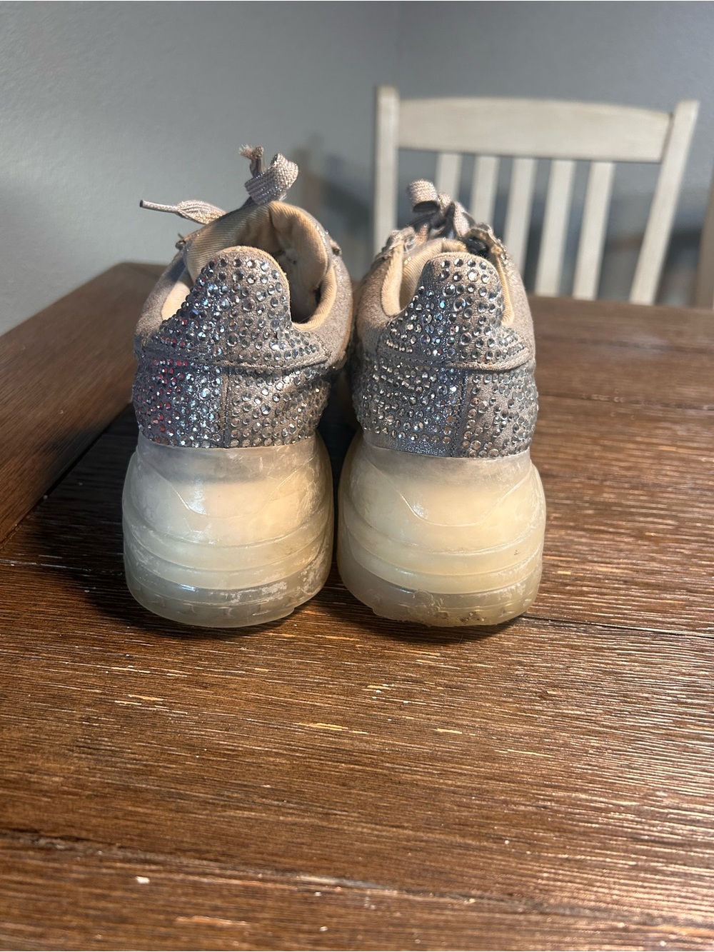 Steve Madden Leather Carissa rhinestone platform sneakers size 7 - Picture 5 of 10